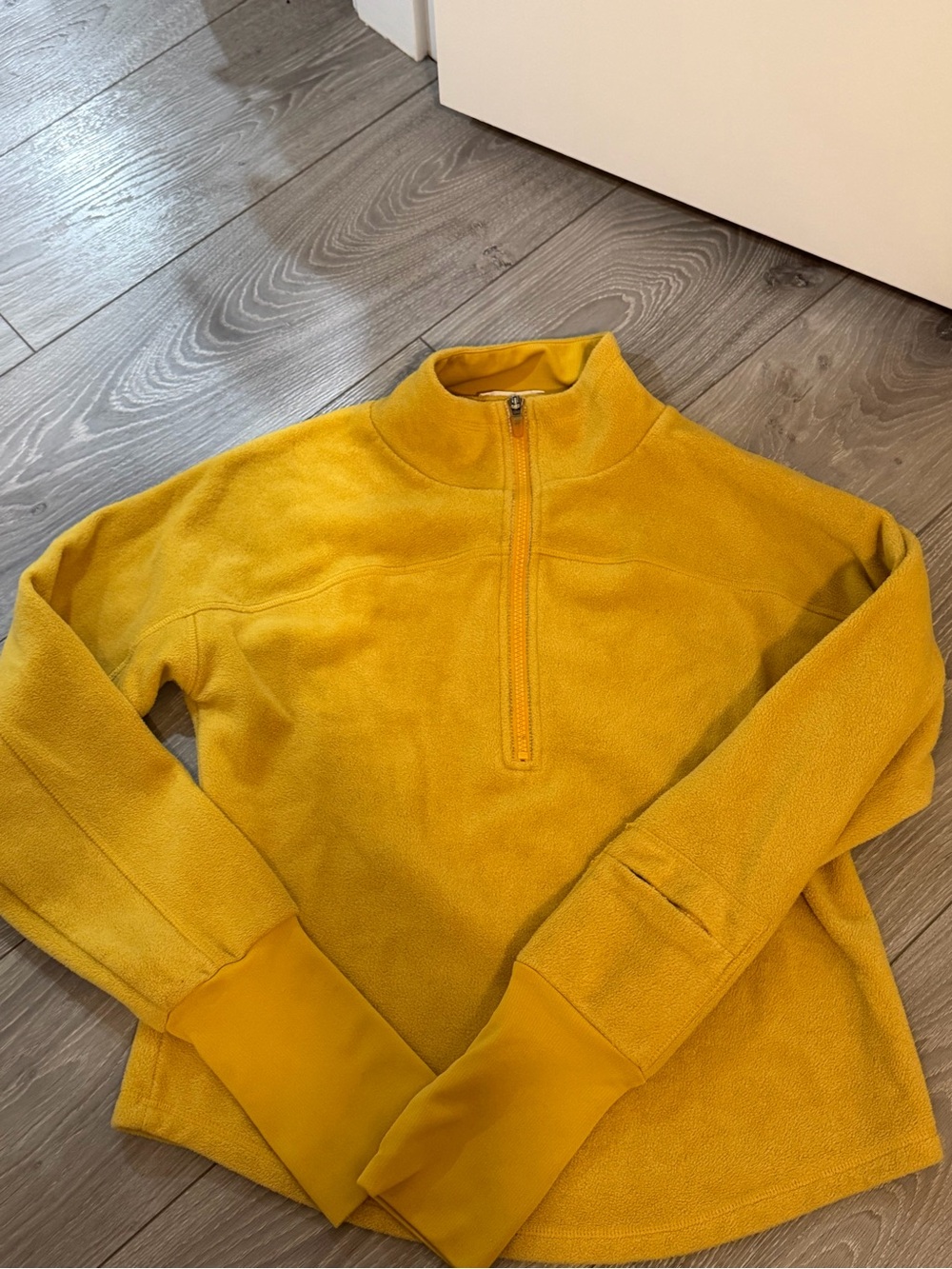 Free People Mustard Yellow Half-Zip Turtleneck Fleece